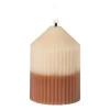 LED kaars duo - beige/bruin - ø7x10 cm
