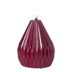 LED kaars peer - bordeauxrood - ø6.5x8 cm