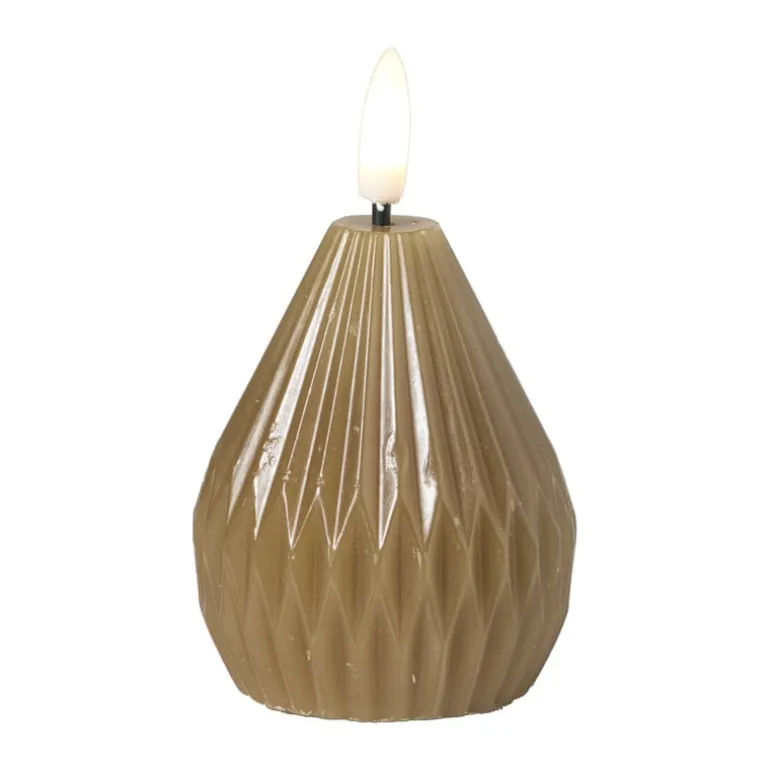 LED kaars peer - groen - ø6.5x8 cm