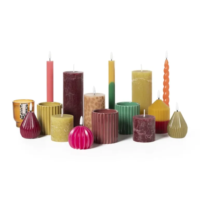 LED kaars peer - groen - ø6.5x8 cm