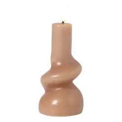 LED kaars twist - grijs - ø7x14.5 cm