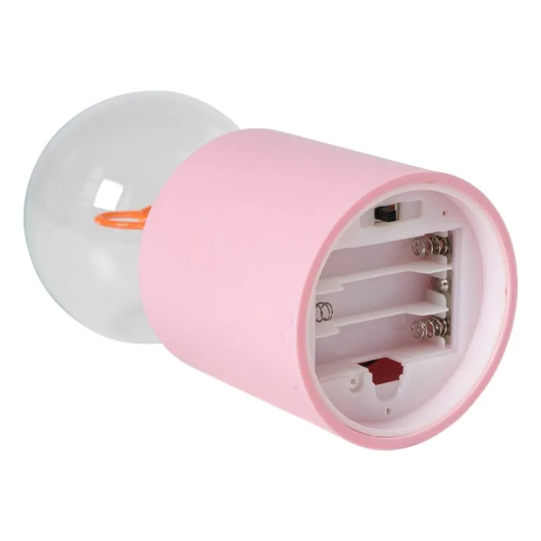 Led lamp hartje - roze - ø7.8x16.5 cm