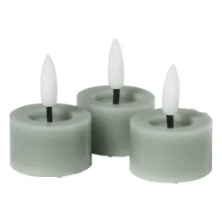 LED waxinelichten - groen - set van 3