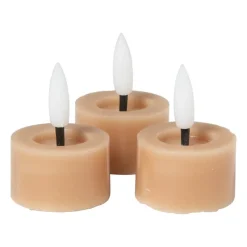 LED waxinelichten - taupe - set van 3