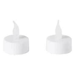 LED waxinelichten - wit - set van 2 - 12x4x10 cm
