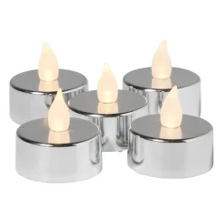 LED waxinelichten - zilver - set van 5