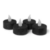 LED waxinelichten - zwart - set van 4