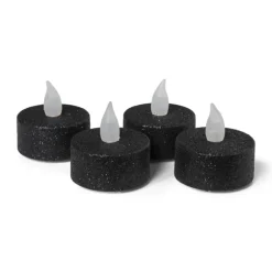 LED waxinelichten - zwart - set van 4