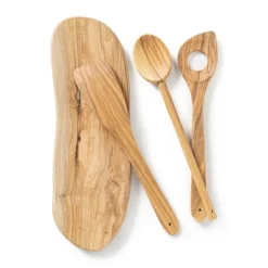 Lepel met gat olijfhout