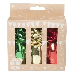 Lint met strik - groen/rood/goudkleurig - set van 3