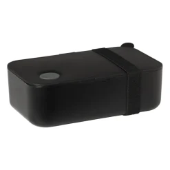 Lunchbox met elastiek - zwart - 6.8x19x12 cm