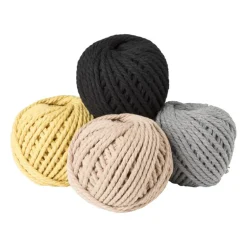 Macrame touw - zwart - 40 meter