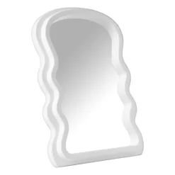 Make-up spiegeltje wave - wit - 26x17.7x2.7 cm