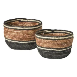 Mand gestreept - bruin/rood - ø23x15 cm