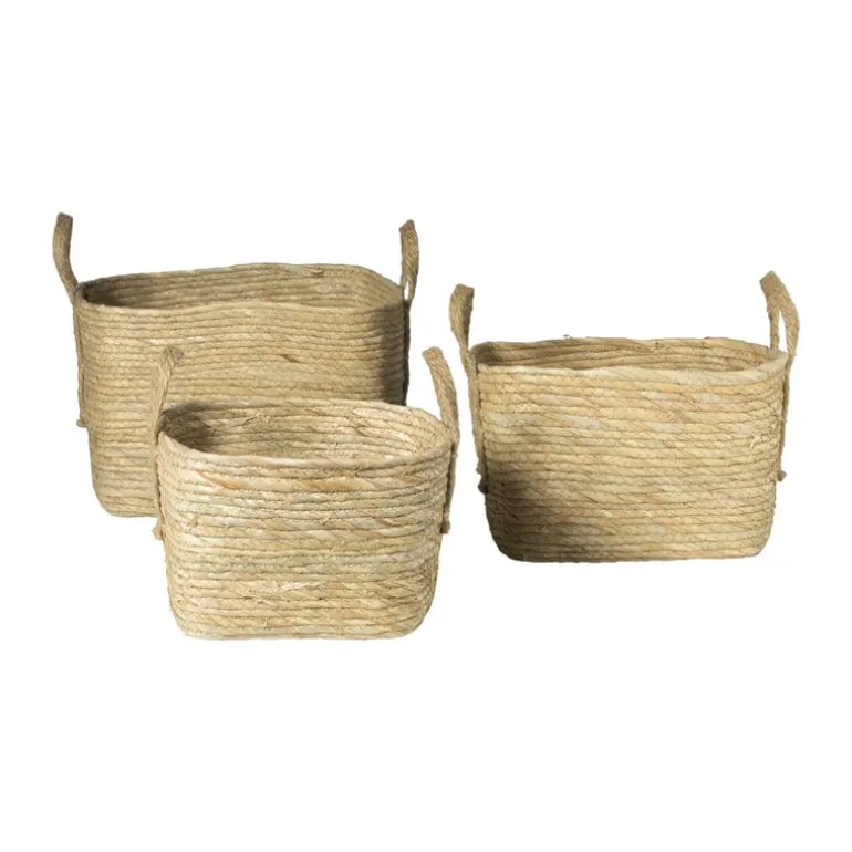 Mand Basix vierkant - 34x34x34 cm - naturel