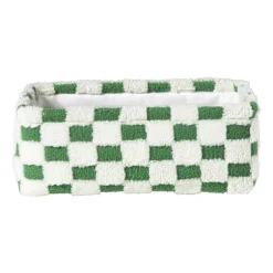 Mand checks klein - groen/wit - 11x30x20 cm