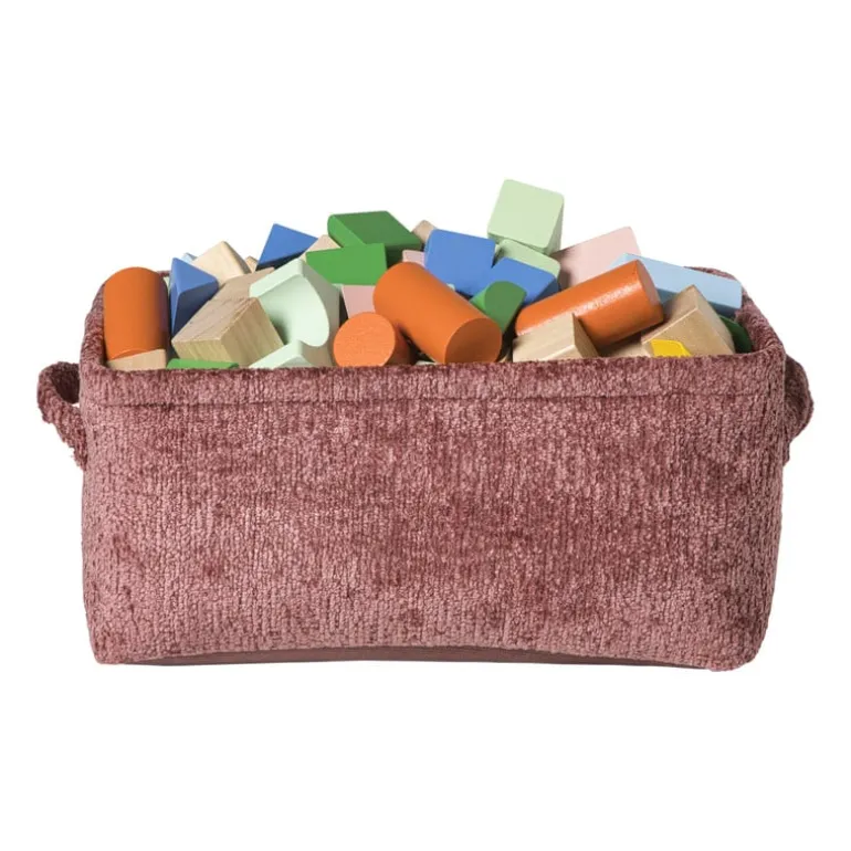 Mand chenille - rood - 30x20x14 cm