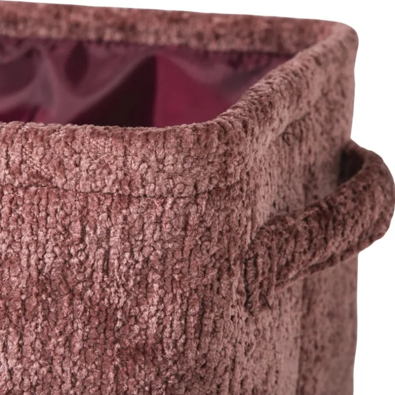 Mand chenille - rood - 30x20x14 cm