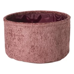 Mand chenille rond - rood - ø27x16 cm