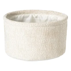 Mand chenille rond - wit - ø24x14 cm