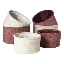 Mand chenille rond - wit - ø24x14 cm
