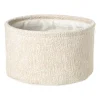 Mand chenille rond - wit - ø27x16 cm