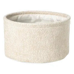 Mand chenille rond - wit - ø27x16 cm
