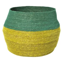 Mand colorblock - groen/geel - ø35x26 cm