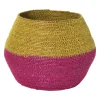 Mand colorblock - roze/geel - ø20x25 cm