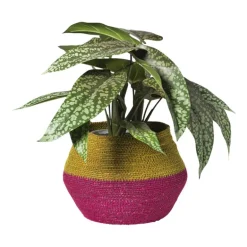 Mand colorblock - roze/geel - ø20x25 cm