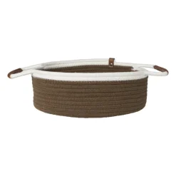 Mand colors laag - bruin/wit - ø30x10 cm