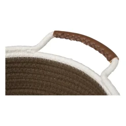 Mand colors laag - bruin/wit - ø27x9 cm