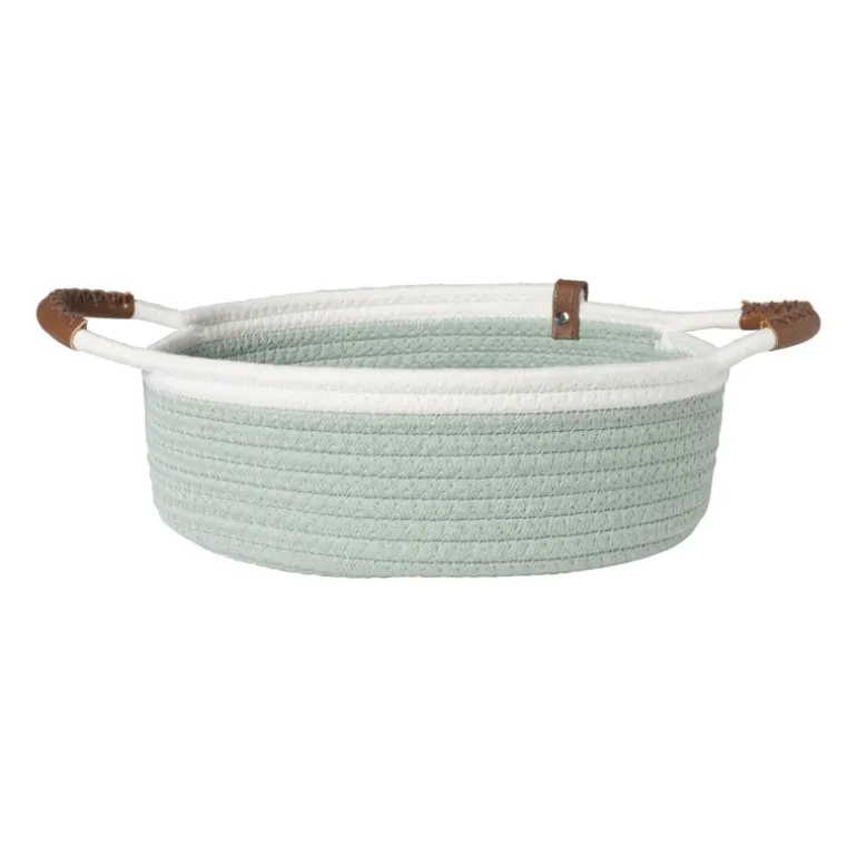 Mand colors laag - groen/wit - ø27x9 cm