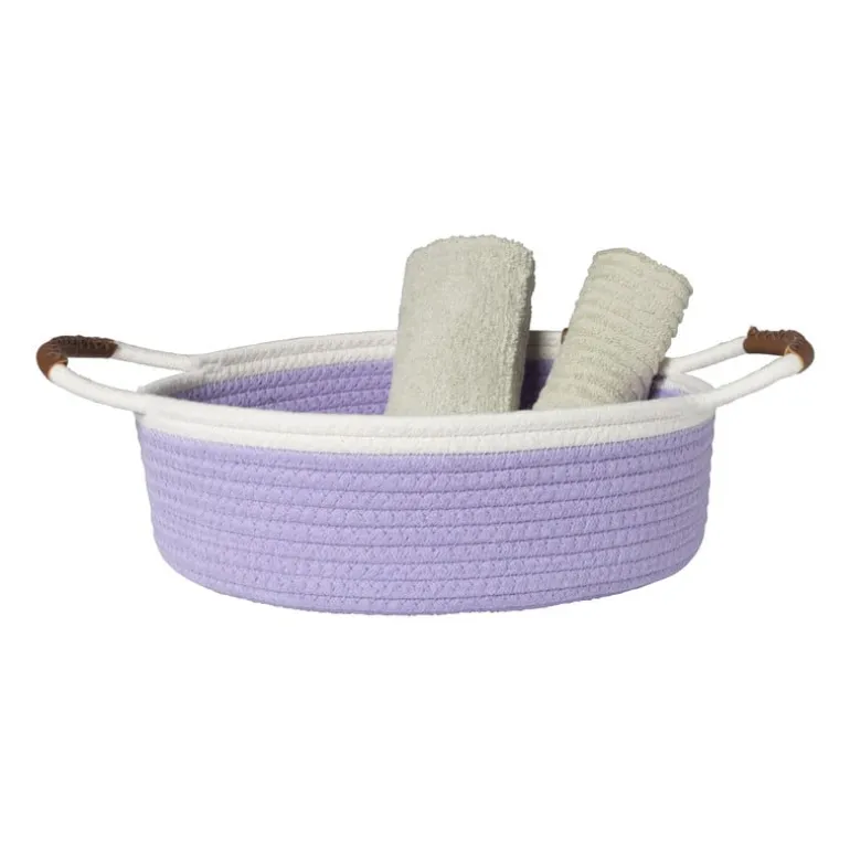 Mand colors laag - lila/wit - ø30x10 cm