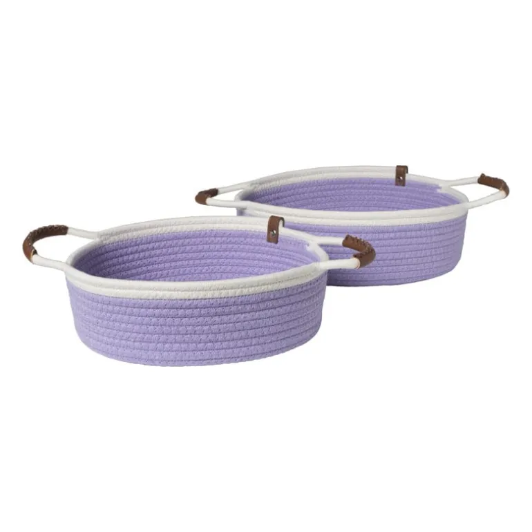 Mand colors laag - lila/wit - ø30x10 cm