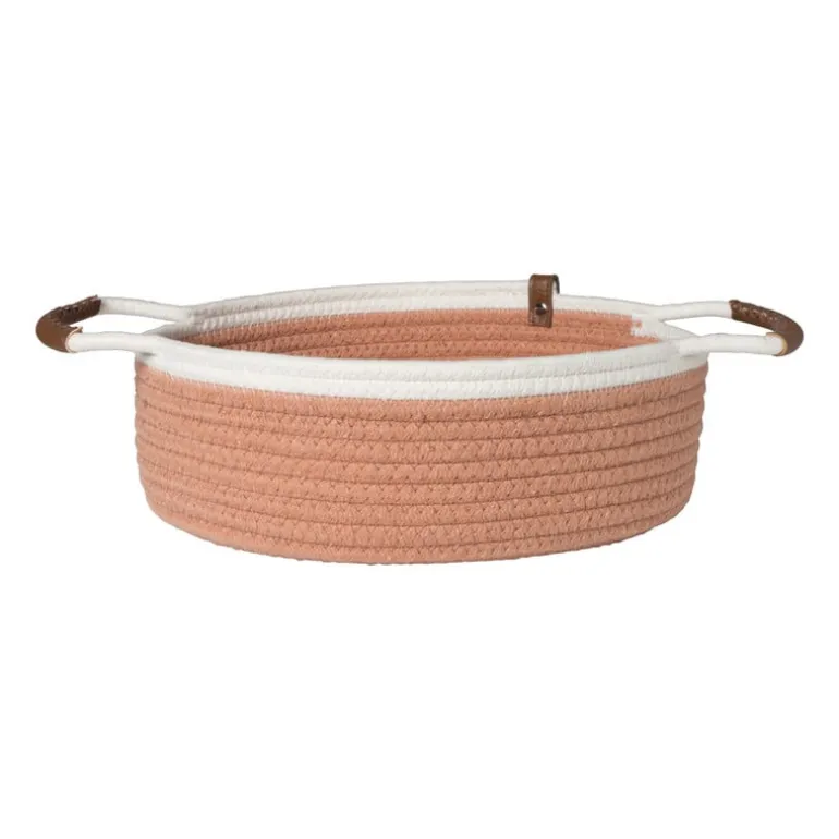 Mand colors laag - oranje/wit - ø30x10 cm