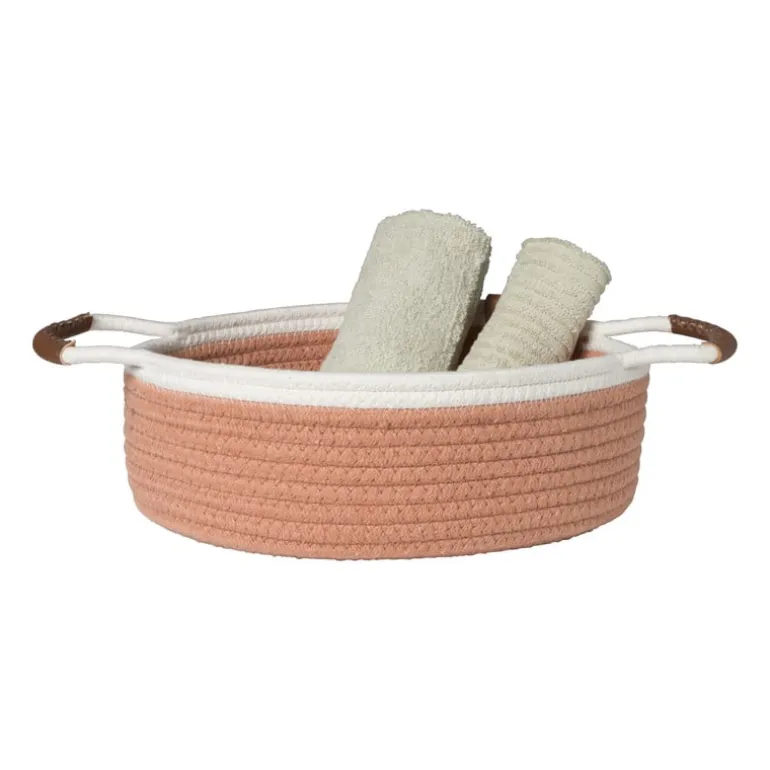 Mand colors laag - oranje/wit - ø30x10 cm