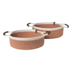 Mand colors laag - oranje/wit - ø30x10 cm