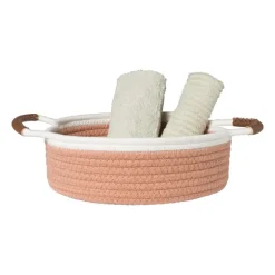 Mand colors laag - oranje/wit - ø27x9 cm