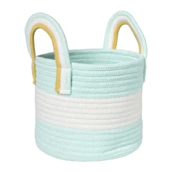 Mand colors met hengsels - blauw/wit - ø17x21 cm