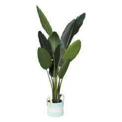 Mand colors met hengsels - blauw/wit - ø17x21 cm