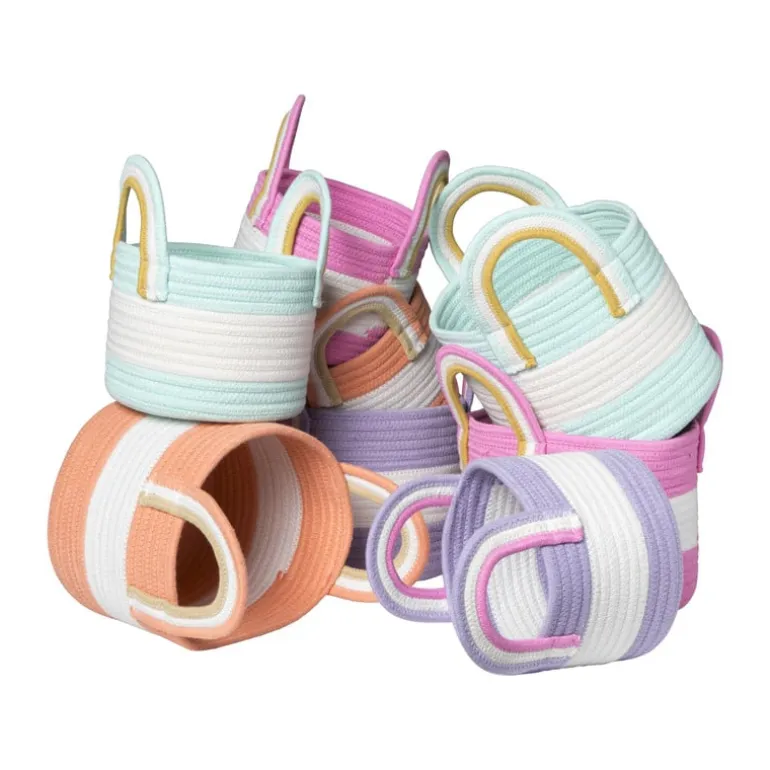 Mand colors met hengsels - blauw/wit - ø17x21 cm