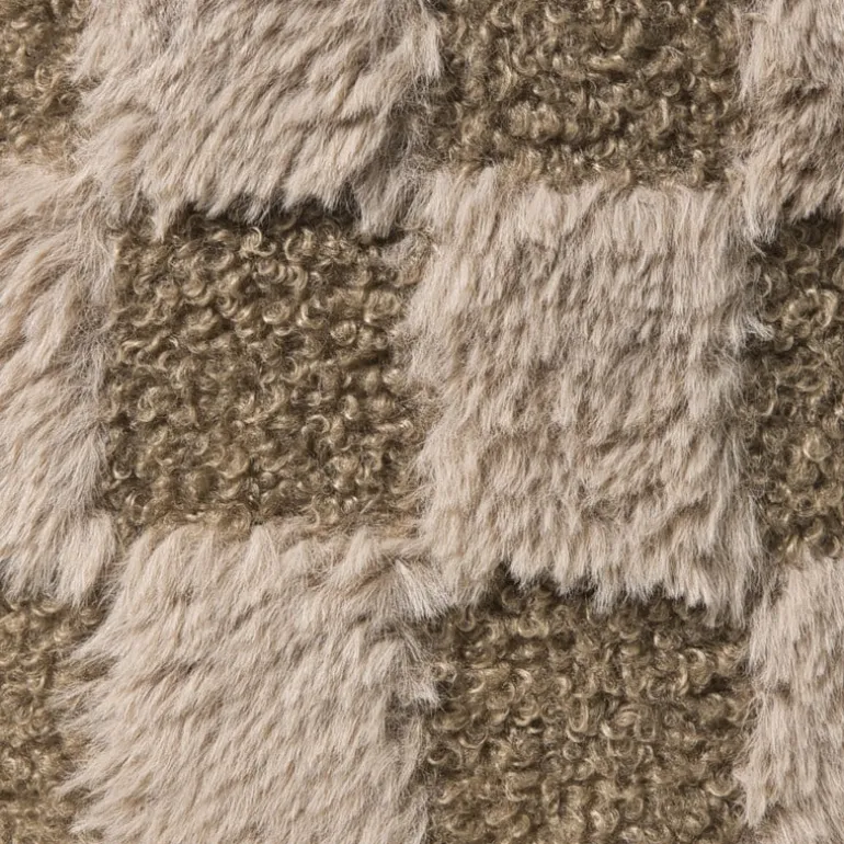 Mand geruit rond maat XL - bruin - ø24x18 cm