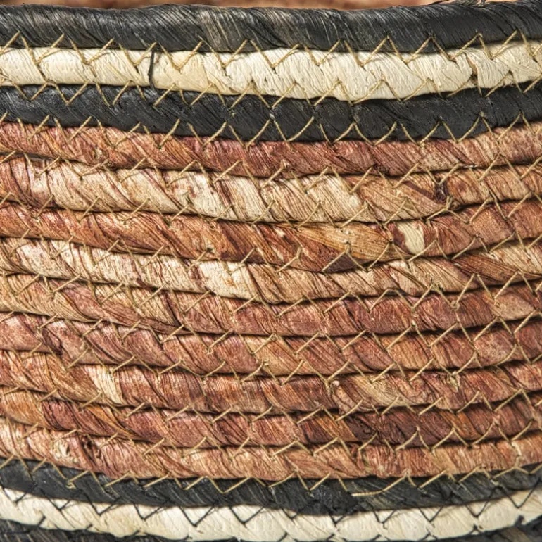 Mand gestreept - bruin/rood - ø28x18 cm