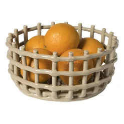 Mand keramiek klein - beige - ø13.5x17 cm