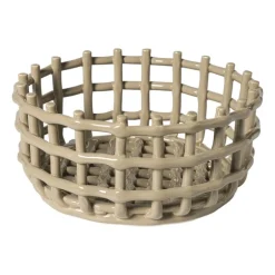 Mand keramiek klein - beige - ø13.5x17 cm