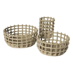 Mand keramiek klein - beige - ø13.5x17 cm