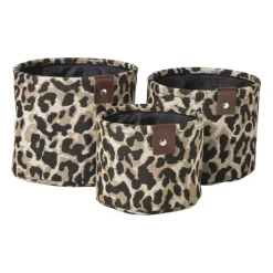 Mand luipaard - bruin/zwart - ø14x11 cm