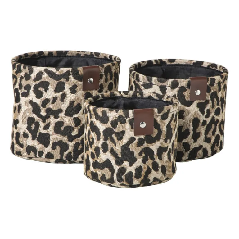 Mand luipaard - bruin/zwart - ø14x11 cm