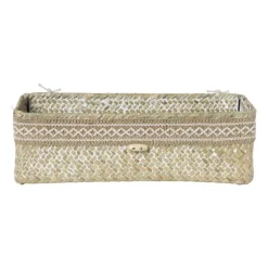 Mand met deksel Stijn - naturel - 9.5x32x12 cm